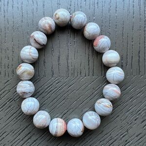 Amethyst lace agate bracelet 11mm SIZE 6.75’